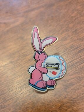 Vtg Energizer Pink Bunny With Iconic Drum Enamel Pin - Approx 1.75" Tall
